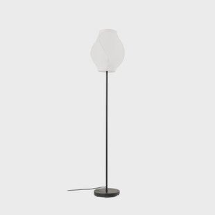 Tovina vloerlamp 165 cm wit textiel E27 Lucande - Eetkamer - Scandinavisch - Stof - 1 lamp