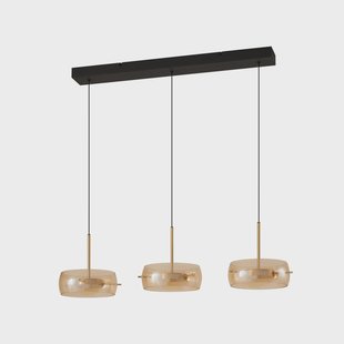 Martis LED hanglamp, amber, dimbaar, 3-lamps Lucande - Eetkamer - Modern - Glas - Meerdere lampen