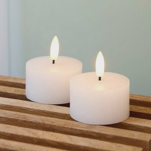 Sirius LED theelichtje Sille, wit, was, set van 2, werkt op batterijen