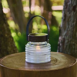 Sirius LED lamp op zonne-energie Aston Jar, hoogte 12 cm, zwart/bruin, IP44