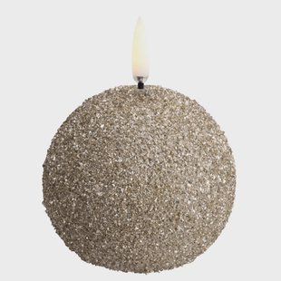 ROUND LED-kaars, crème, Ø 7 cm, glitter Uyuni Lighting - Woonkamer - Andere - 1 lamp