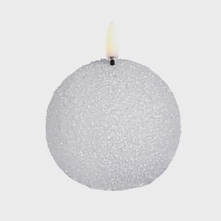 ROUND LED-kaars, wit, Ø 7 cm, glitter Uyuni Lighting - Woonkamer - Andere - 1 lamp