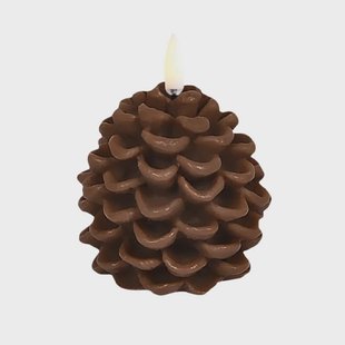 PINE CONE LED-kaars, bruin, Ø 7 cm, was - Uyuni Lighting - Woonkamer - Andere - 1 lamp
