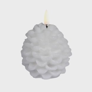 PINE CONE LED-kaars, wit, Ø 7 cm, was - Uyuni Lighting - Woonkamer - Andere - 1 lamp