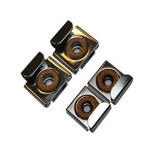 Spiegelklemmen U-vorm Zilver 4 Stuks