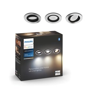 Philips Hue Inbouwspot Milliskin Wit Rond Gu10 5w 3 Stuks