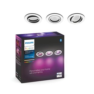 Philips Hue Inbouwspot Centura Rond Wit Gekleurd En Wit Licht Gu10 5,7w 3 Stuks