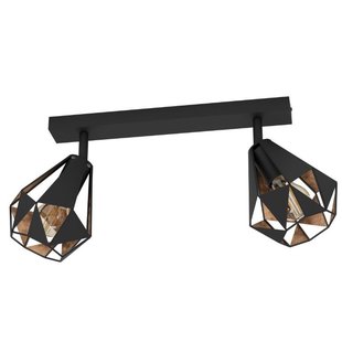 Eglo Plafondlamp Carlton 7 Zwart Koper 2xe27 40w