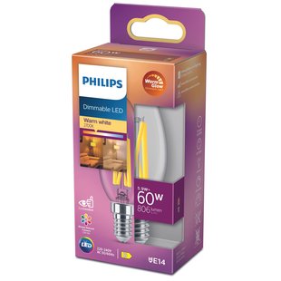 Philips Ledfilamentlamp Kaars - D3,5cm - Dimbaar - Warm Wit - E14 - 5,9w