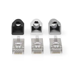 Nedis Rj45-connector Stylish Titanium Box Rj45 Pass Through - Ftp Stevig/gesnoerd Cat6 Wit / Grijs / Zwart