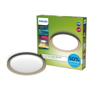 Philips Plafondlamp Pebblo - Zwart - 32cm - 10w
