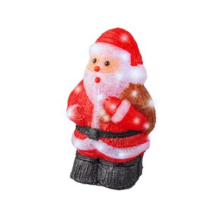 Decoris Led Kerstman Deco - 30 Led's - Wit - 36cm - Binnen & Buiten