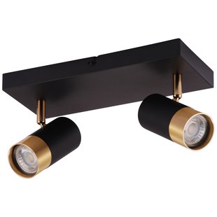 Brilliant Opbouwspot Vigolo Zwart Messing 2xgu10 5w