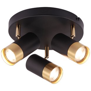 Brilliant Opbouwspot Vigolo Zwart Messing ⌀24cm 3xgu10 5w