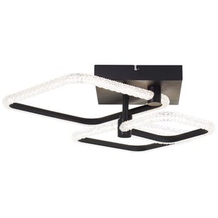 Brilliant Plafondlamp Aydin Vierkant Zwart Met Kristaleffect 30w