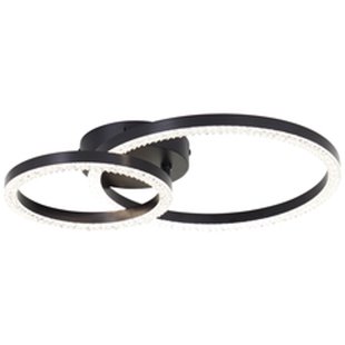 Brilliant Plafondlamp Aurelia Zwart Kristaleffect Koel Wit 18w