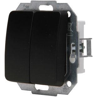 Sencys Dubbele Schakelaar Ottawa - Mat-zwart - Inbouw