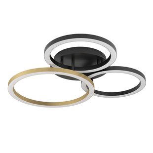 Eglo Plafondlamp Bayeux - Zwart - Goud - Warm Wit - 51w