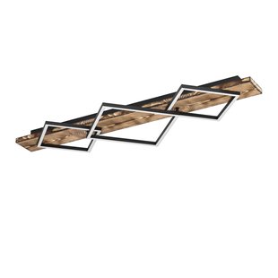 Eglo Plafondlamp Boyal - Zwart - Hout - Warm Wit - 42w
