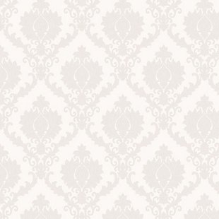 Vliesbehang Classic Elegant 23640 - Off White - Witte Glans - 10,05m X 53cm