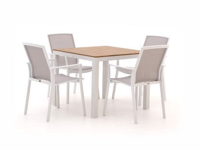 Bellagio Dranera/Fidenza 90cm dining tuinset 5-delig stapelbaar - Laagste prijsgarantie!