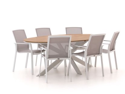 Bellagio Dranera/Fidenza ovaal 220cm dining tuinset 7-delig stapelbaar - Laagste prijsgarantie!