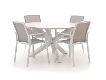 Bellagio Dranera/Lodola ø 130cm dining tuinset 5-delig stapelbaar - Laagste prijsgarantie!
