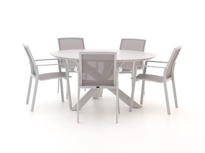 Bellagio Dranera/Lodola ø 150cm dining tuinset 6-delig stapelbaar - Laagste prijsgarantie!