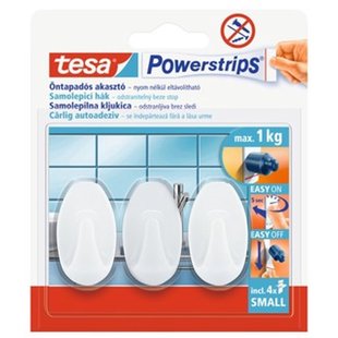Tesa Powerstrips 3 Haken Ovaal Wit