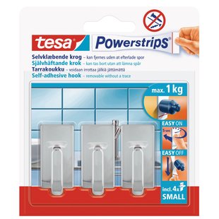 Tesa Powerstrips Haken Classic Small Chroom 3 Stuks