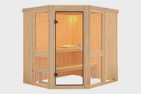 Karibu | Amelia 1 Sauna | Bronzeglas Deur