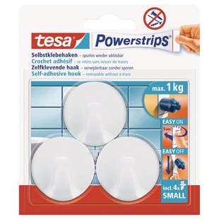 Tesa Powerstrips Zelfklevende Haak Rond Wit 1kg