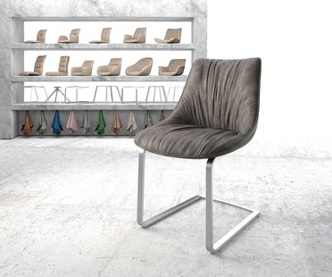 DELIFE Sledemodel Elda-Flex antraciet vintage sledemodel vlak roestvrij staal