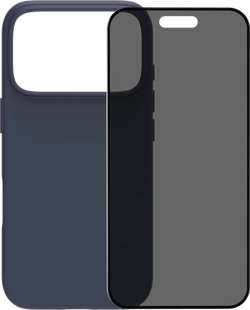 BlueBuilt Protective Back Cover met MagSafe iPhone 17 Pro Blauw + BlueBuilt iPhone 17 Pro Privacy Screenprotector Glas