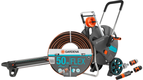 Gardena Comfort FLEX 50m CleverRoll L Medium Sproeierpakket