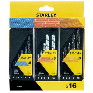 Stanley Multimateriaalboor Set - Diam. 2-10mm - 16 Stuks