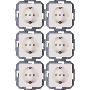 Sencys Inbouwstopcontact Ottawa Met Aarde (randaarde) 1-polig Wit Ip20 6 Stuks