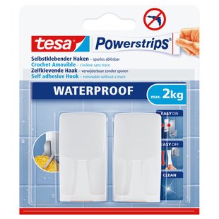 Tesa Powerstrips Waterproof Haken Wit