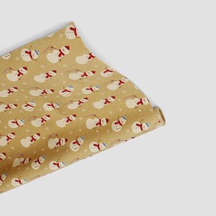 500 cm knutselpapier - Groot sneeuwpoppenmotief