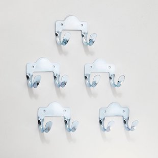 Mottez Dubbele Haak Metaal Diepte 48mm - 5 Stuks