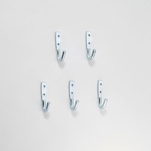 Mottez Haken Set Grijs Metaal 25mm - 5 Stuks