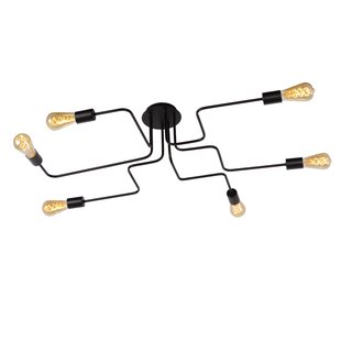 Lucide Plafondlamp Lester Zwart 6xe27