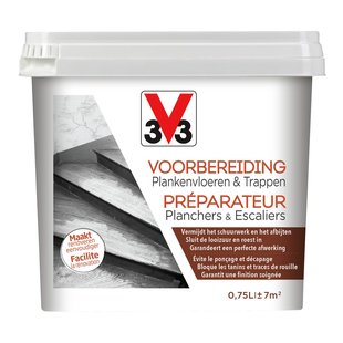 V33 Voorbereiding Plankenvloeren En Trappen Wit Zijdeglans 750ml”