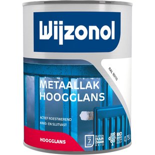 Wijzonol Metaallak Hoogglans Ral9010 750ml