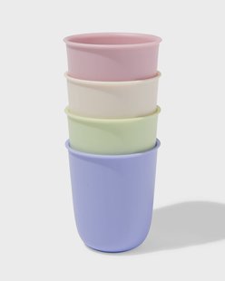HEMA Drinkbekers 280ml kunststof pastel - 4 stuks (multicolor)