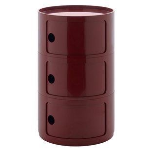 Kartell Componibili New Big Kast Nachtkastje&Oslash;42 (3 Comp.) Burgundy