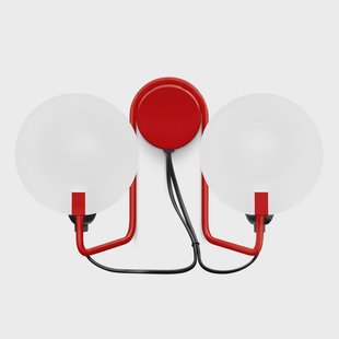 Bugia LED wandlamp, rood, 2-lamps Stilnovo - Woonkamer - Designer - Metaal - Meerdere lampen