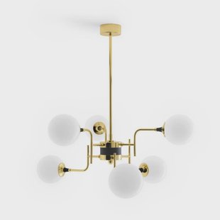 Galassia LED hanglamp, goudkleurig, 6-lamps, 91 cm Stilnovo - Woonkamer - Designer - Messing - Meerdere lampen