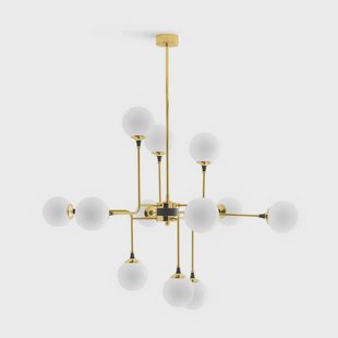 Galassia hanglamp, goudkleurig, 12-lamps, Ø 120 cm Stilnovo - Woonkamer - Designer - Messing - Meerdere lampen