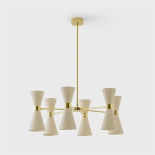 Megafono hanglamp, ivoorkleurig, 12-lamps Stilnovo - Woonkamer - Designer - Metaal - Meerdere lampen